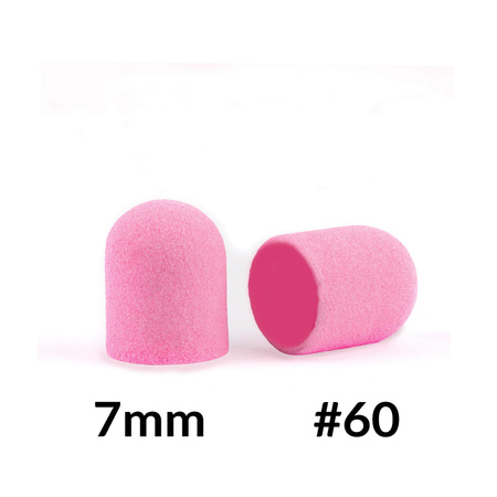 Pedicure caps 7 mm, 60 grit, 10 pcs Fabric Podo AlleMed Pink