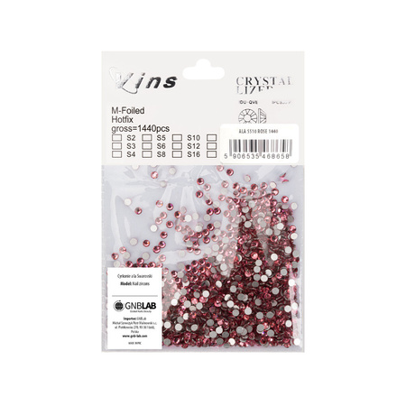 Strass per unghie in vetro SS10 Rose, circa 1440 pezzi, confezione