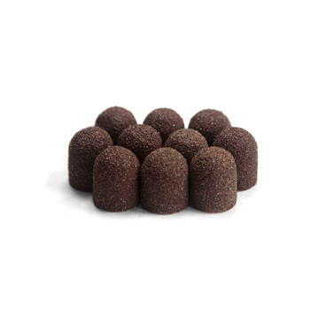 Cappucci abrasivi per pedicure con interno in cotone, 13 mm, grana 150, marroni, AlleMed, 100 pezzi