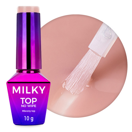 Top Milky MollyNails mleczny no wipe bez przemywania Milky Nude HEMA/Di-HEMA Free 10 g