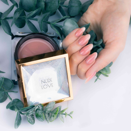 Gel modellante per unghie HEMA/Di-HEMA Free con olio di melaleuca MollyLac HerbaLine Shiny Flakes by Gosia Kruś 5 g