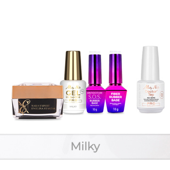 PRO MATCH SYSTEM 4+1 Milky: 3x żele: Jelly&SelfLeveling&Gel in bottle+Baza+Doctor Top 15g GRATIS