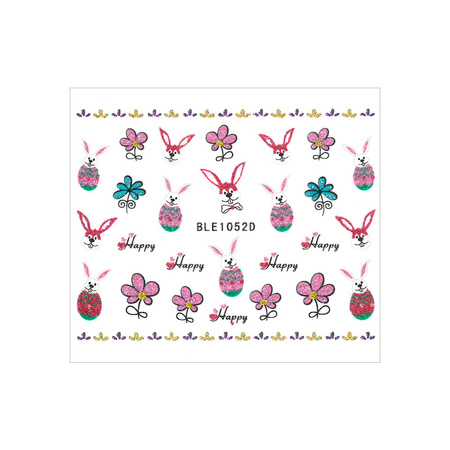 3D self-adhesive glitter Easter nail stickers BLE 1052D