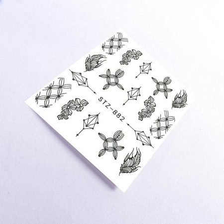 Autocollants à l'eau pour ongles, motif floral STZ-882