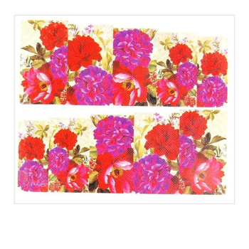 Wassertransfer-Nagelaufkleber mit Blumenmotiv, Bogen 6,5 x 5,5 cm für 10 Finger, Nr. 1592