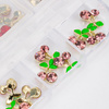 Boîte de décorations en forme de cerises avec strass Molly Nails, 36 pièces