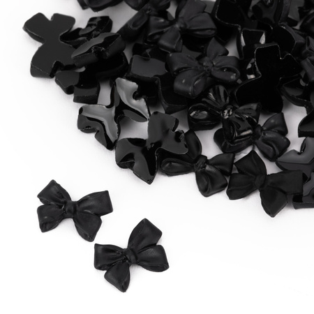 Ozdoby do paznokci kokardki 3D MollyNails czarne 100 szt