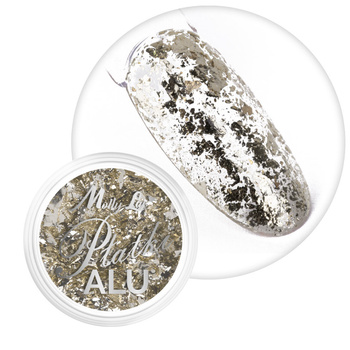 Polvo metálico para uñas MollyLac, láminas de aluminio, 0,2 g, n.º 10