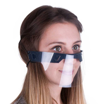 Children's face shield: reusable, universal protective mask for the mouth and nose, dark navy blue