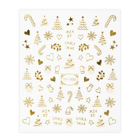 Adhesivos para uñas autoadhesivos navideños dorados Molly Nails TH-1456