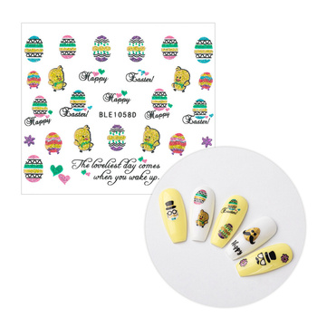 Selbstklebende 3D-Nagelaufkleber mit Glitzer für Ostern BLE 1058D