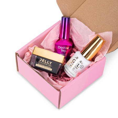 Molly Nails PRO MATCH SYSTEM 2+1 White Whisper : 2 gels de construction + Doctor Top 10 g