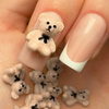 Ozdoby do paznokci misie 3D Molly Nails brązowe 20 szt