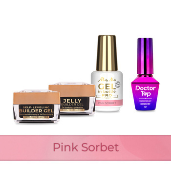 Molly Nails PRO MATCH SYSTEM 3+1 Pink Sorbet: 3 gel modellanti + Doctor Top 10 g