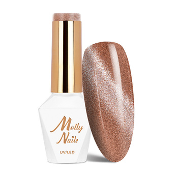 Magnetyczny lakier hybrydowy z efektem kociego oka Cat Eye Womanity Wood Molly Nails HEMA/Di-HEMA Free 8g Nr 445