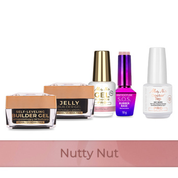 PRO MATCH SYSTEM 4+1 Nutty Nut: 3x żele: Jelly&SelfLeveling&Gel in bottle+Baza+Doctor Top 15g GRATIS