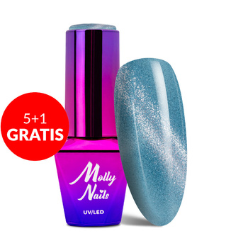 5+1gratis Lakier hybrydowy Molly Nails Cat Eye Womanity Maledives 8g Nr 446