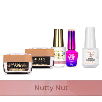 PRO MATCH SYSTEM 4+1 Nutty Nut: 3x żele: Jelly&SelfLeveling&Gel in bottle+Baza+Doctor Top 15g GRATIS