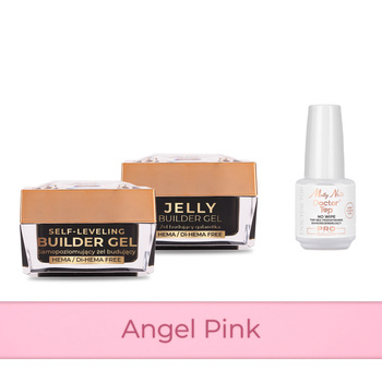 Molly Nails PRO MATCH SYSTEM 2+1 Angel Pink: 2 гелі для нарощування + Doctor Top 15 г