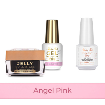 Molly Nails PRO MATCH SYSTEM 2+1 Angel Pink: 2 гелі для нарощування + Doctor Top 15 г